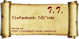 Tiefenbach Tünde névjegykártya